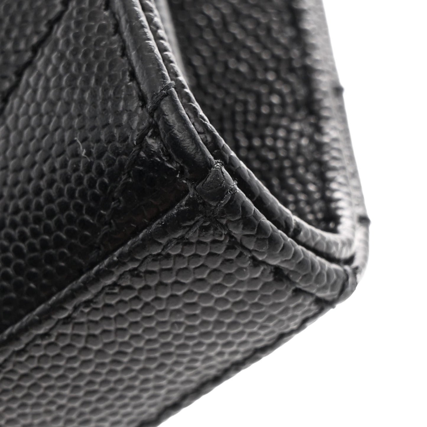 Grain De Poudre Matelasse Chevron Monogram Chain Wallet Black