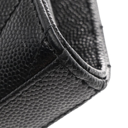 Grain De Poudre Matelasse Chevron Monogram Chain Wallet Black