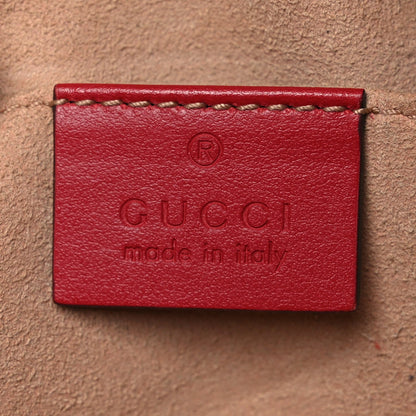 Calfskin Matelasse Small GG Marmont Chain Shoulder Bag Hibiscus Red