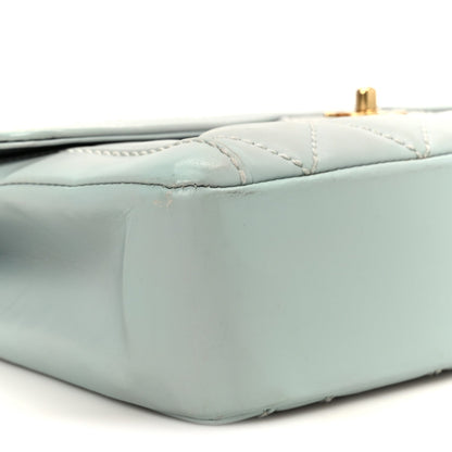 Calfskin Quilted Wild Stitch Large Flap Light Blue