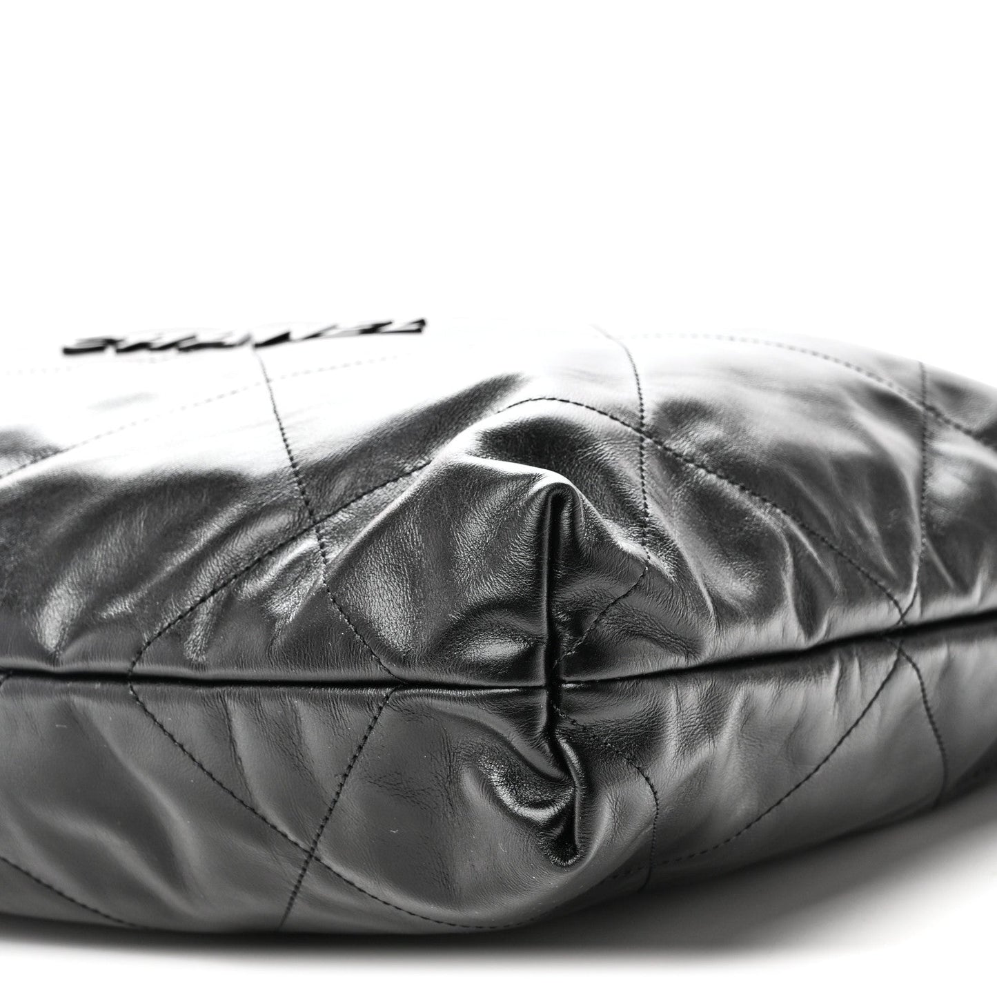 Shiny Calfskin Quilted Chanel 22 So Black