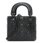 Ultra Matte Calfskin Cannage Mini Lady Dior Black