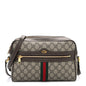 GG Supreme Monogram Web Small Ophidia Shoulder Bag Brown