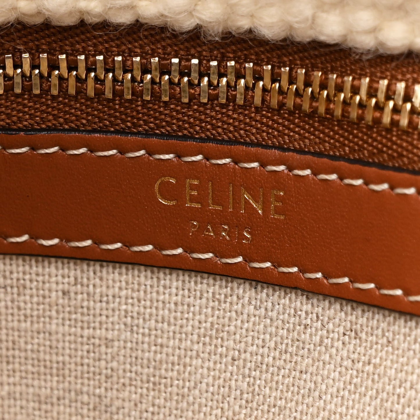 Plein Soleil Textile Calfskin Horizontal Cabas Cream Red