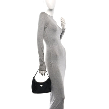 Re-Nylon Saffiano Mini Re-Edition 2005 Bag Black