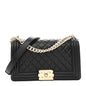 Caviar Quilted Medium Boy Flap Black