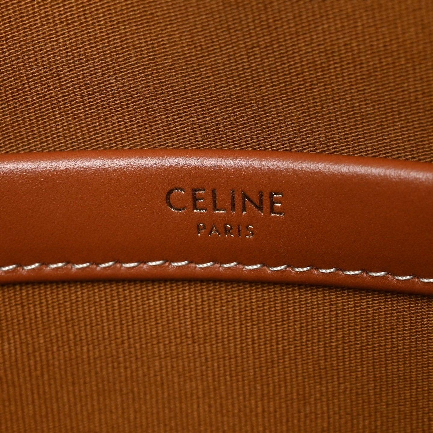 Triomphe Canvas Calfskin Mini Horizontal Cabas Tan