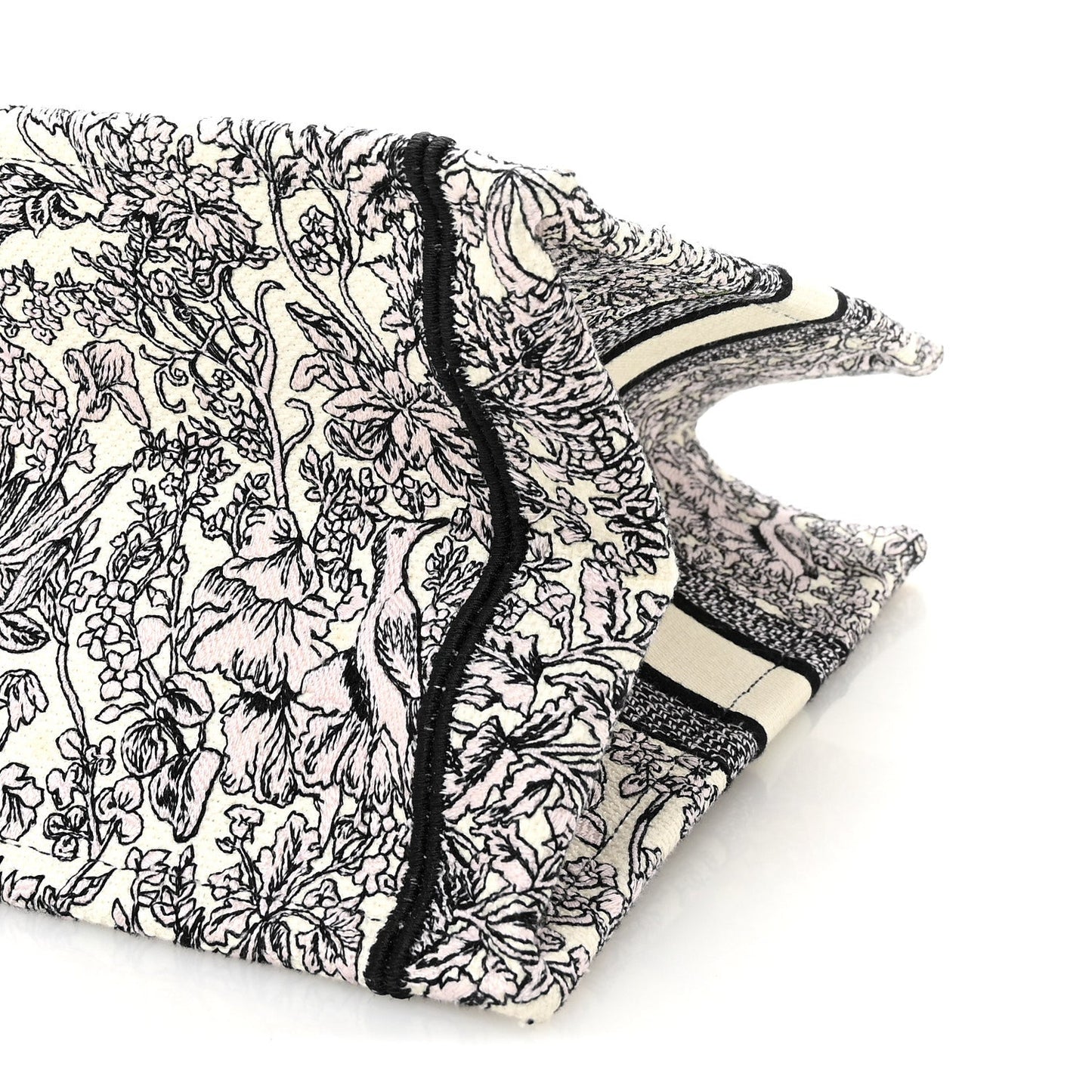 Canvas Embroidered Medium Around The World Book Tote White Multicolor
