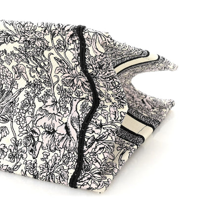 Canvas Embroidered Medium Around The World Book Tote White Multicolor