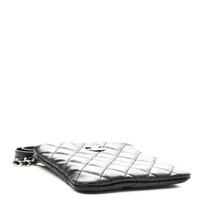 Lambskin Quilted Uniform Crossbody Bag Black