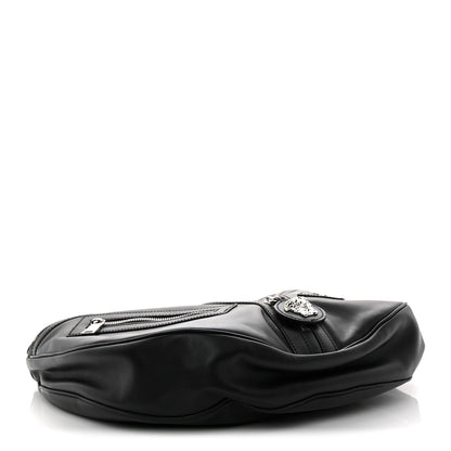 Calfskin Small Repeat Zip Hobo Black