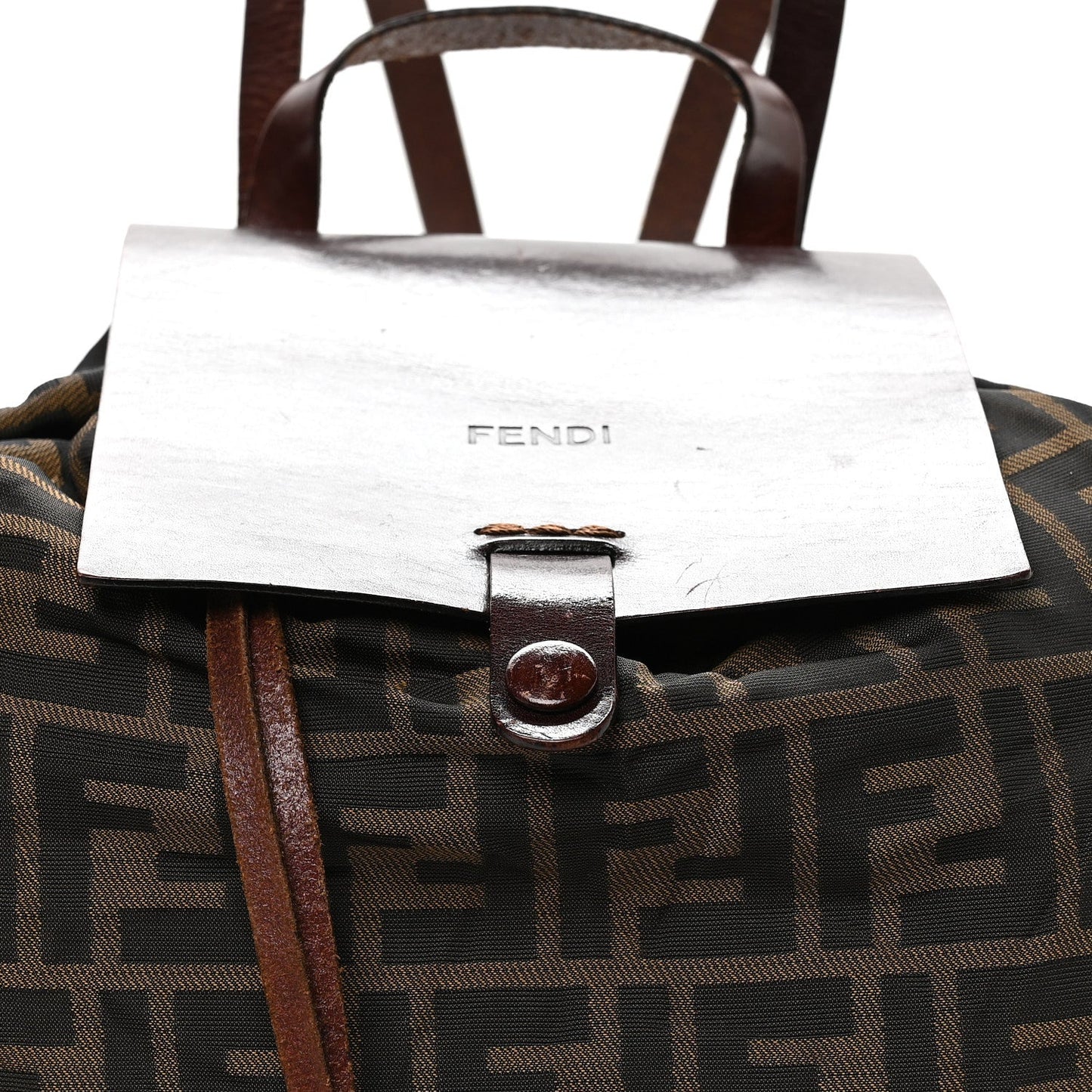 Zucca Drawstring Flap Backpack Tobacco