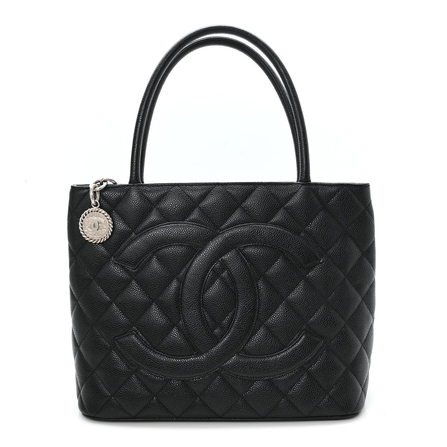 Caviar Quilted Medallion Tote Black