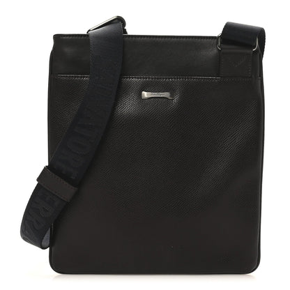 Stamped Calfskin Crossbody Bag Brown