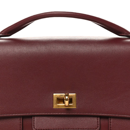Smooth Calfskin Small Bel Air Clutch On Strap Dark Burgundy