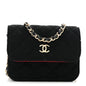 Jersey Quilted Micro Mini Flap Black