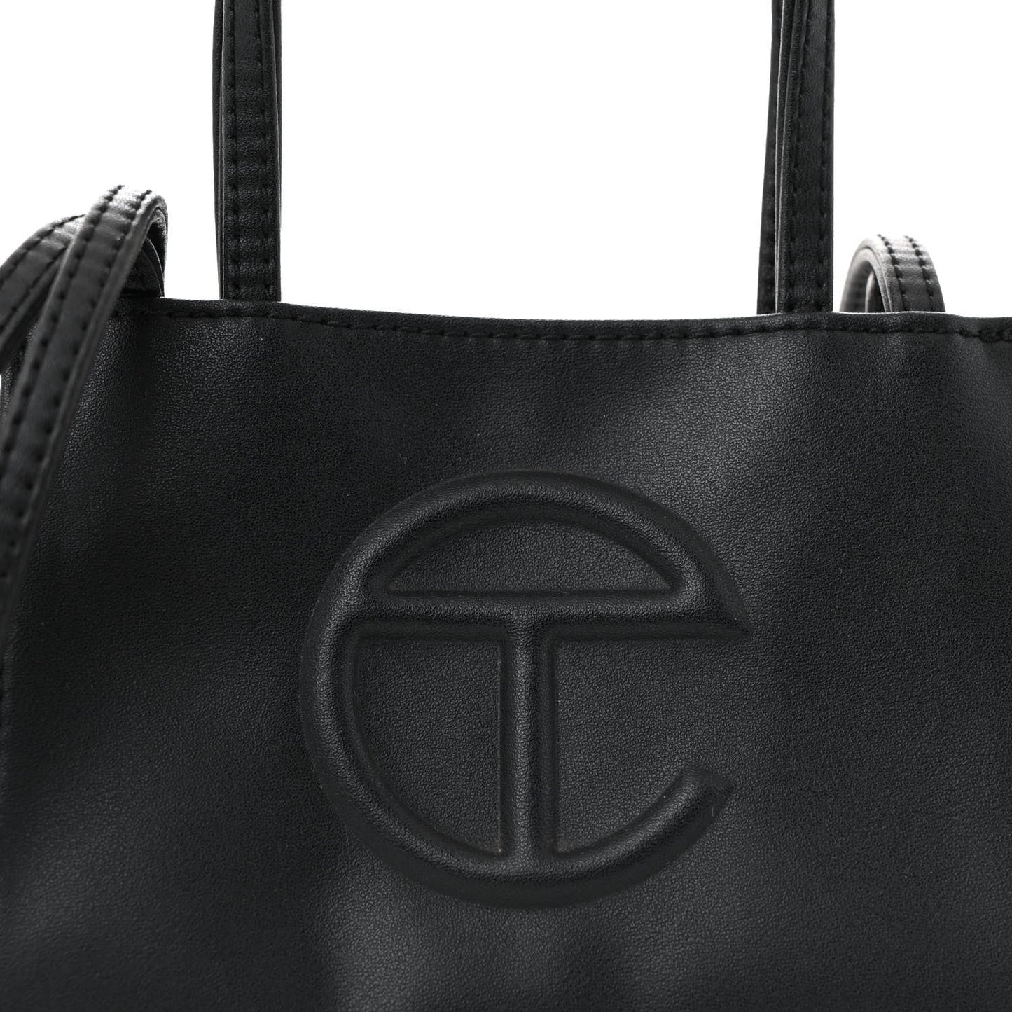 Vegan Leather Small Shopping Bag Black