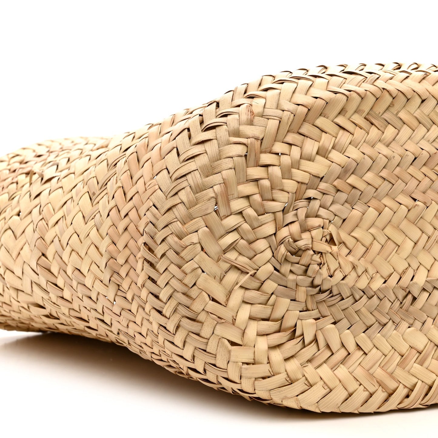 Raffia Calfskin Triomphe Medium Panier Tan
