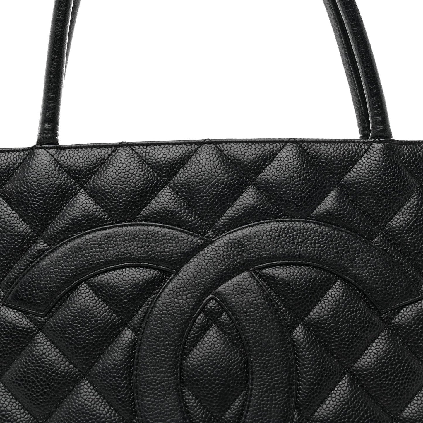 Caviar Quilted Medallion Tote Black