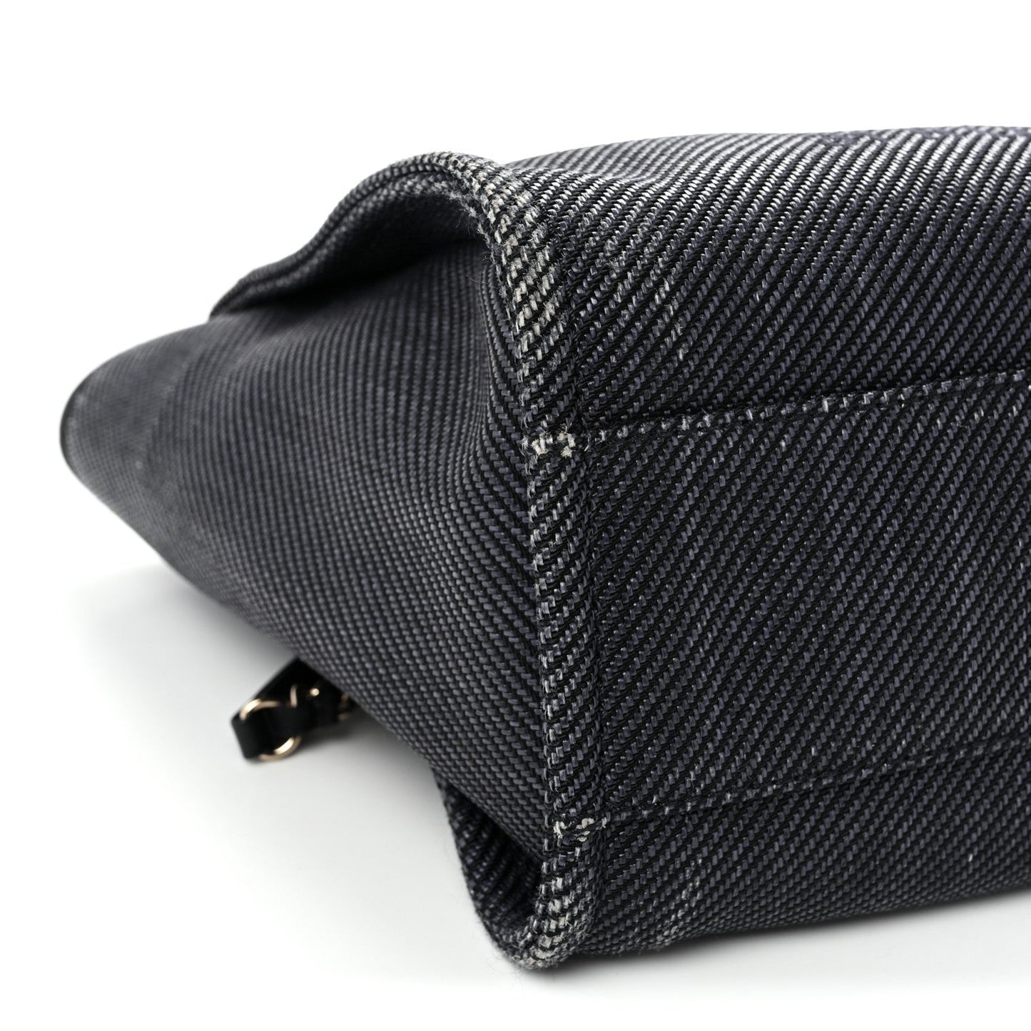 Mixed Fibers Calfskin Small Deauville Tote Black