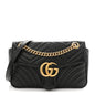Calfskin Matelasse Small GG Marmont Shoulder Bag Black