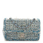 Tweed Braid Mini Flap Blue White Navy