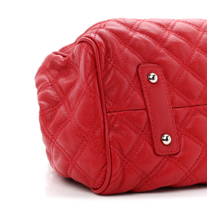 Calfskin Quilted Leather Stam Bag Red