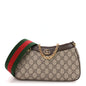 GG Supreme Monogram Textured Dollar Calfskin Web Small Ophidia GG Handbag Beige Ebony New Acero