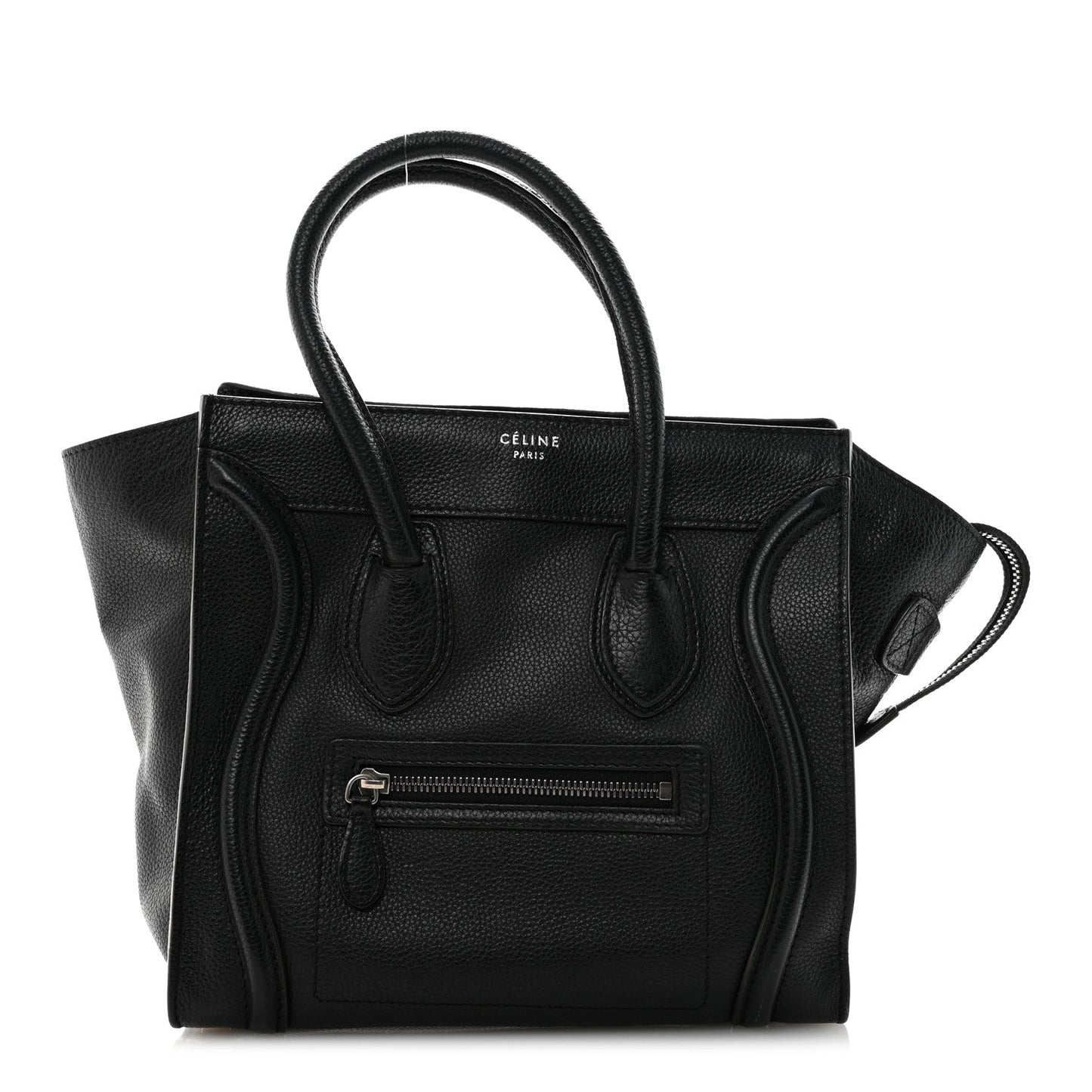 Drummed Calfskin Micro Luggage Black