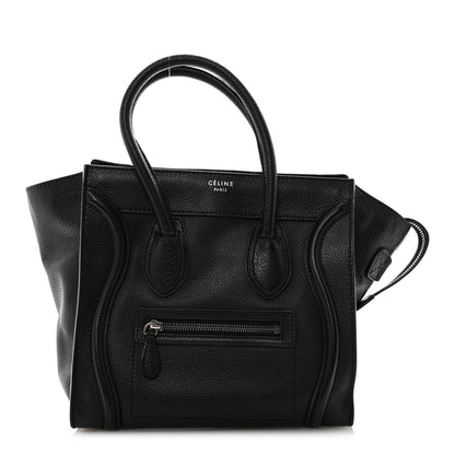 Drummed Calfskin Micro Luggage Black