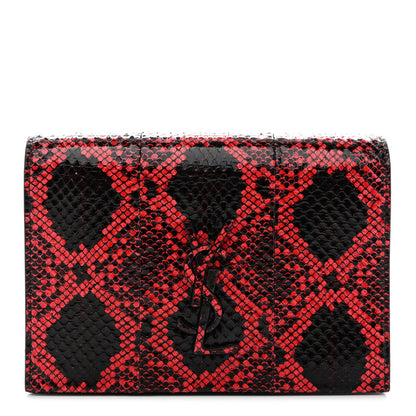 Ayers Monogram Toy Kate Strap Wallet Black Red