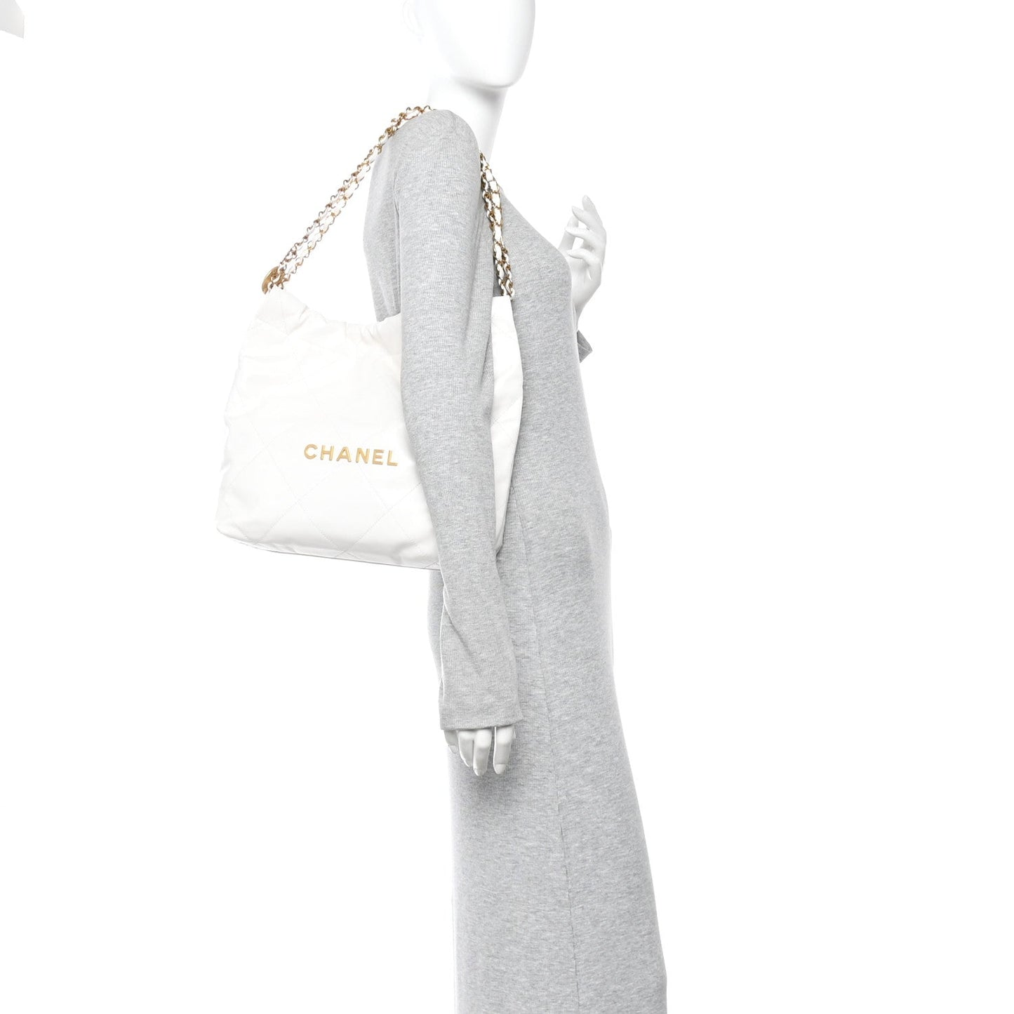 Shiny Calfskin Quilted Small Chanel  White
