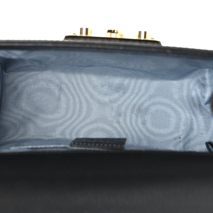 Grained Calfskin Bee Star Small Padlock Shoulder Bag Black