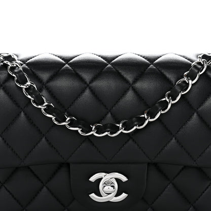 Lambskin Quilted Small Double Flap Black