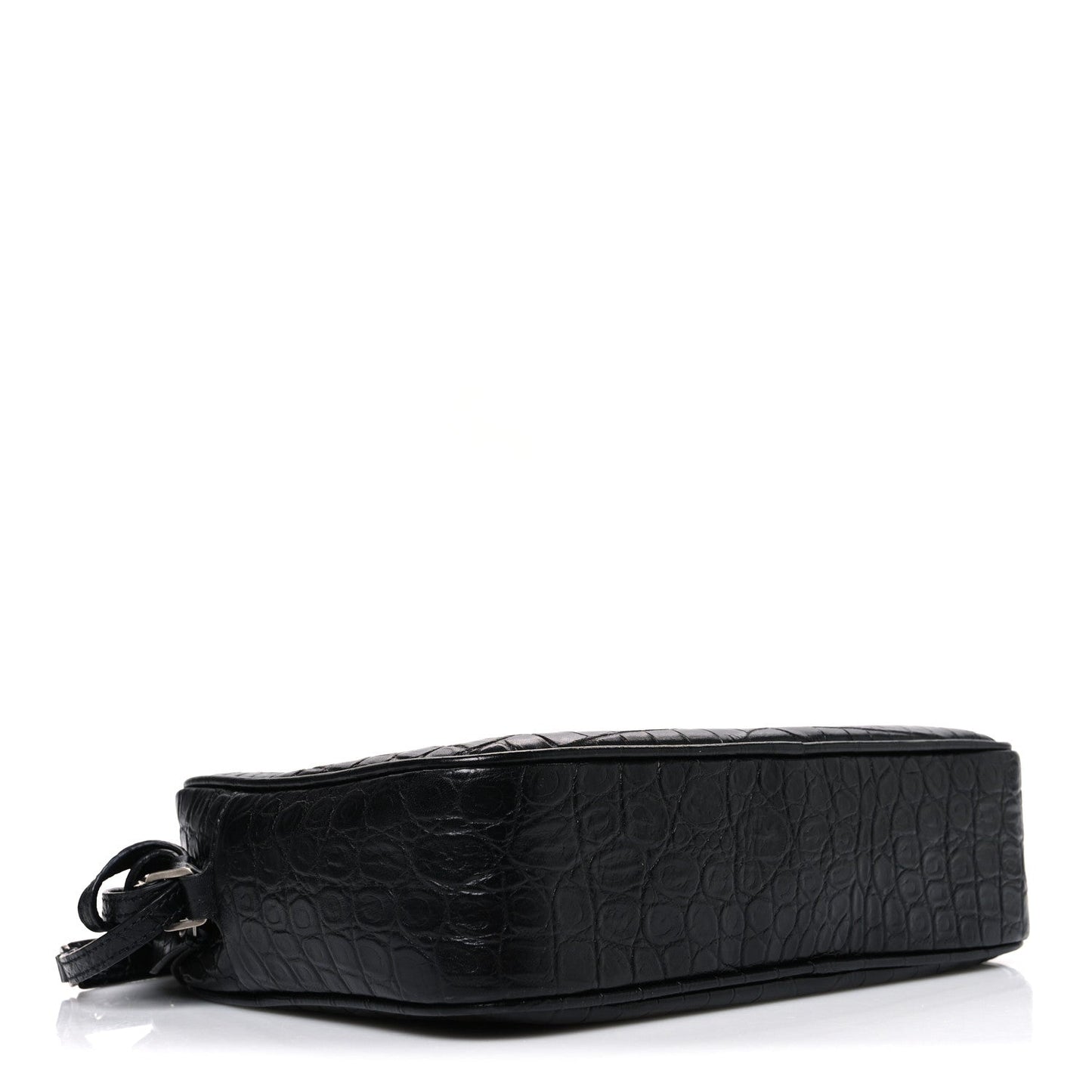 Calfskin Crocodile Embossed Monogram Lou Camera Bag Black