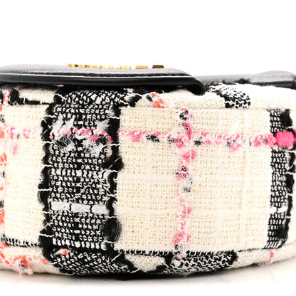 Tweed Lambskin Quilted Coco Midnight Camera Case White Black Multicolor