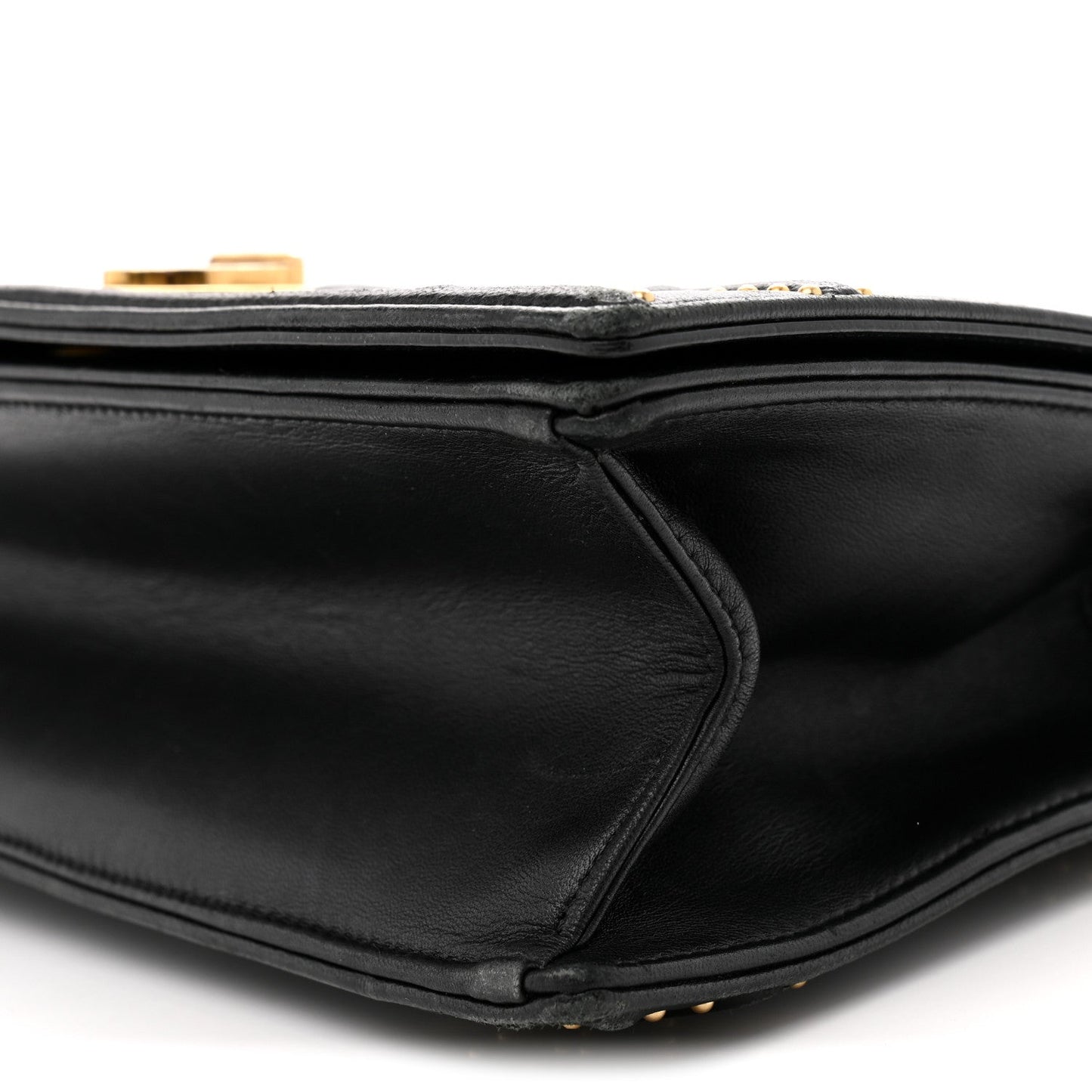 Lambskin Studded Medium Diorama Flap Bag Black