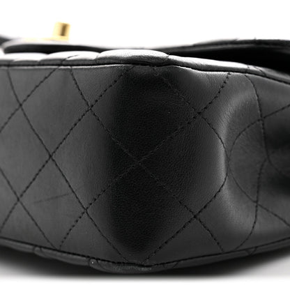 Lambskin Quilted Small Double Flap Black