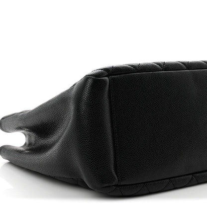 Caviar Quilted Grand Shopping Tote GST Black