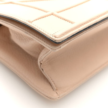 Grained Calfskin Medium Diorama Flap Bag Nude