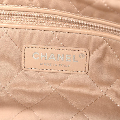 Shiny Calfskin Quilted Small Chanel 22 White Black
