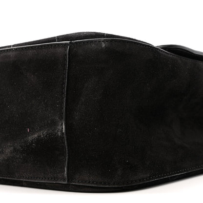 Suede Calfskin Small Souplissimo Maxi Flap Black
