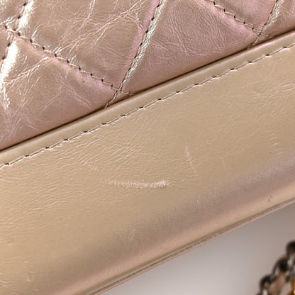 Iridescent Aged Calfskin Quilted Small Gabrielle Hobo Light Pink