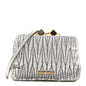 Metallic Matelasse Lux Mini Crossbody Tote Cromo