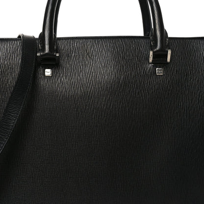 Calfskin Zip Around Briefcase Black