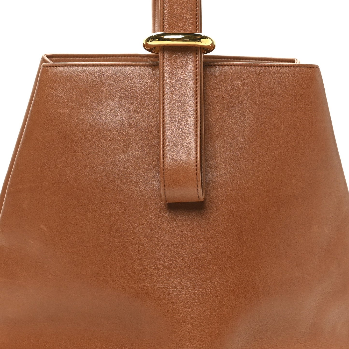 Calfskin CC Bucket Shoulder Bag Brown