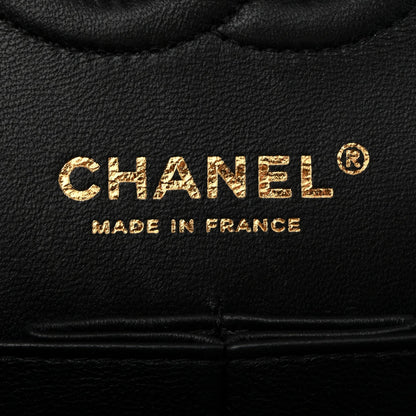Lambskin Quilted Small Double Flap Black