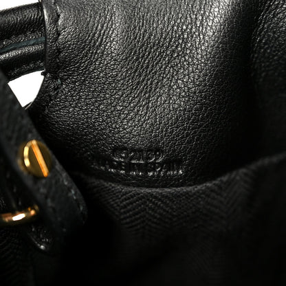 Jacquard Anagram Calfskin Mini Flamenco Knot Clutch Navy Black