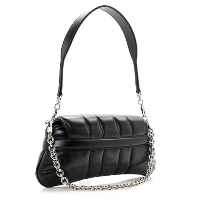 Nappa Vertical Matelasse Small Maxi Horsebit Chain Shoulder Bag Black