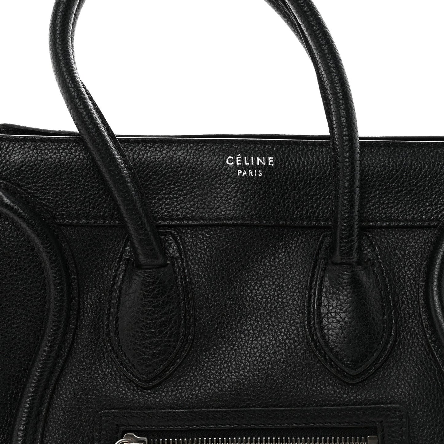 Drummed Calfskin Micro Luggage Black